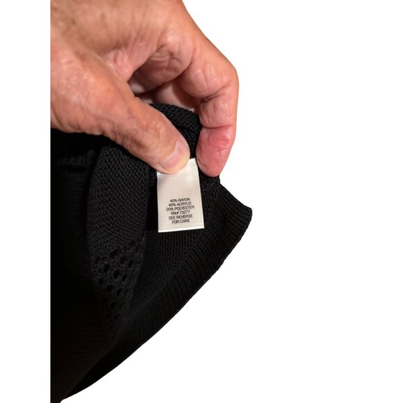 APT 9 Open-Knit Black Sweater Womens Size L Casual Chic Grunge - Picture 7 of 8